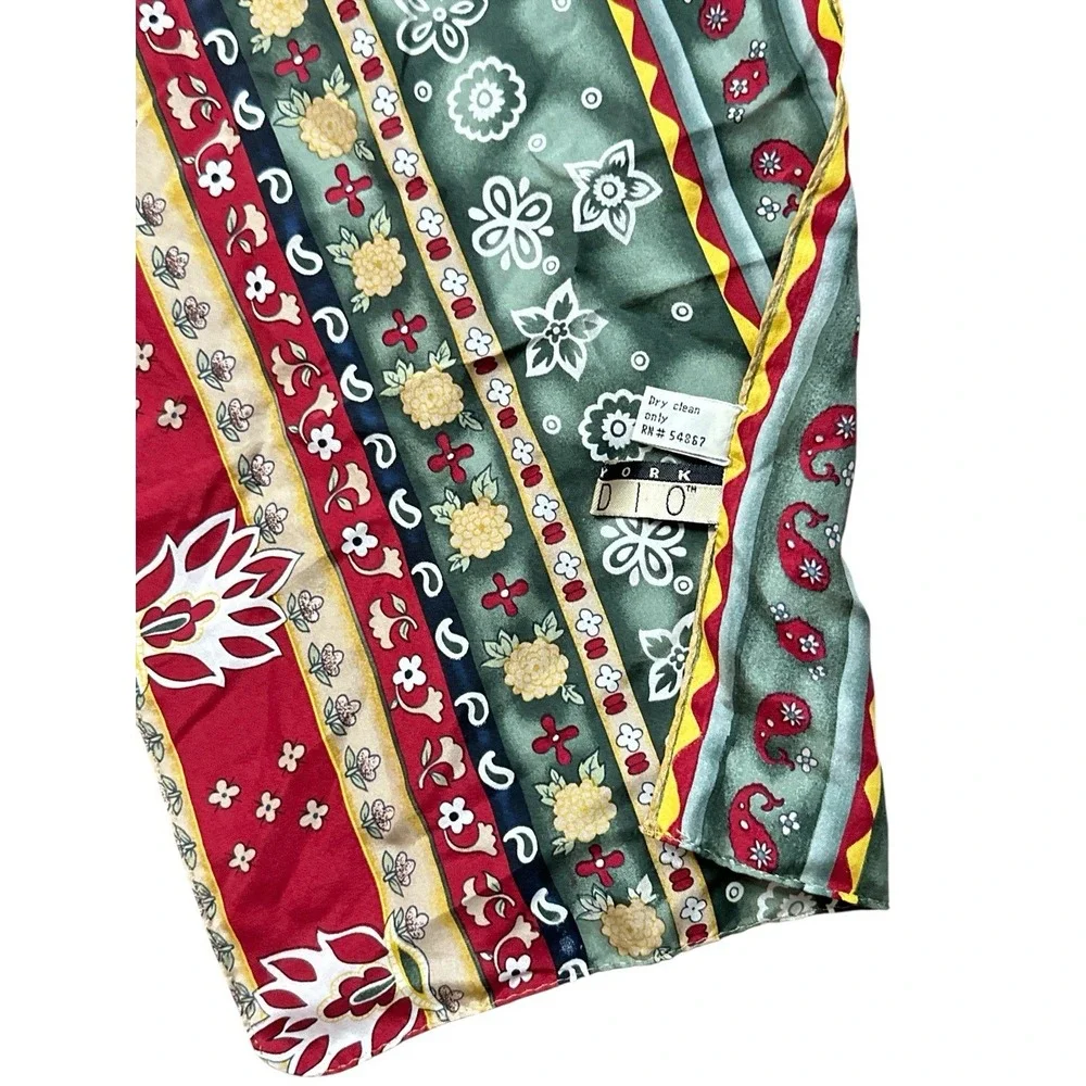 New York Studio 100% Silk Rectangle Scarf‎ RN #54867 Made In Korea